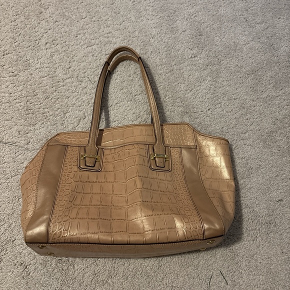 2000s Coach Tan Crocodile-Embossed Shoulder Bag - Picture 2 of 5